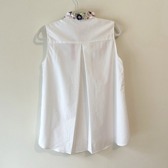 NEW! CATHERINE MALANDRINO Sleeveless Sequin Collar Top, Blouse, Size S - Picture 5 of 15